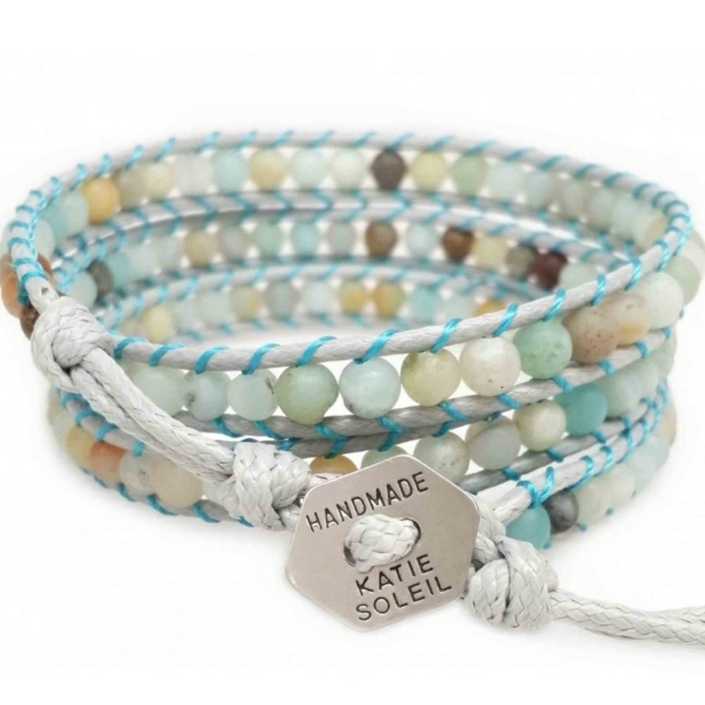 Handmade Katie Soleil 3 Wrap Bracelets Hairband - Picture 2 of 3